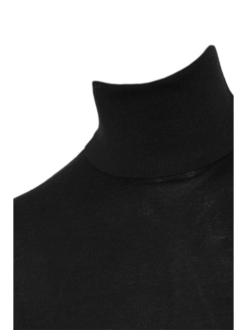 Maglia ciclista in misto seta e cashmere Nero Alpha studio | FE-6851G3002